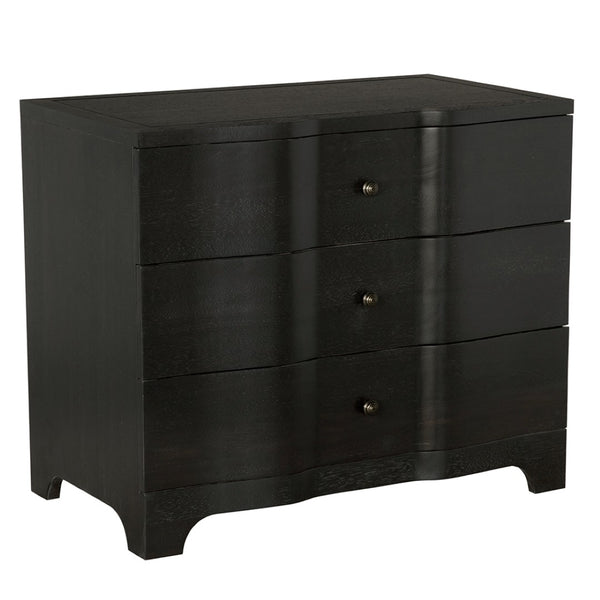 Noir Claudie Chest - Handcrafted Walnut Storage Solution with Unique Ripple Design for Modern Spaces Ebony Walnut GDRE202EB