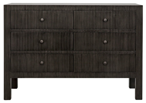 Noir Conrad 6 Drawer Dresser - Elegant Solid Mahogany Storage Solution for Stylish Bedrooms & More Pale GDRE221P
