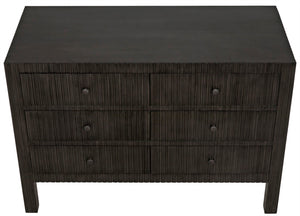 Noir Conrad 6 Drawer Dresser - Elegant Solid Mahogany Storage Solution for Stylish Bedrooms & More Pale GDRE221P