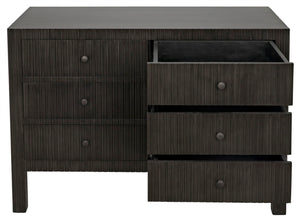 Noir Conrad 6 Drawer Dresser - Elegant Solid Mahogany Storage Solution for Stylish Bedrooms & More Pale GDRE221P