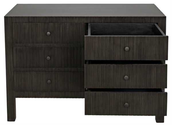 Noir Conrad 6 Drawer Dresser - Elegant Solid Mahogany Storage Solution for Stylish Bedrooms & More Pale GDRE221P