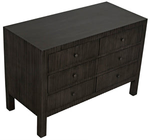 Noir Conrad 6 Drawer Dresser - Elegant Solid Mahogany Storage Solution for Stylish Bedrooms & More Pale GDRE221P