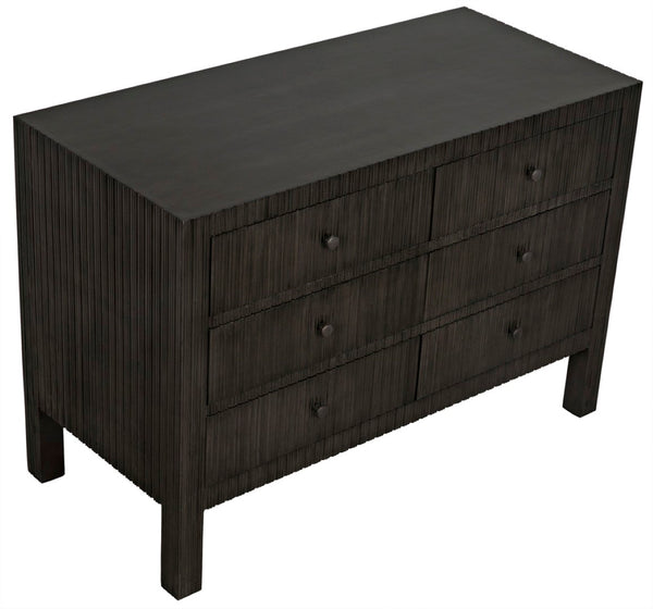 Noir Conrad 6 Drawer Dresser - Elegant Solid Mahogany Storage Solution for Stylish Bedrooms & More Pale GDRE221P