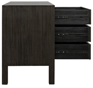 Noir Conrad 6 Drawer Dresser - Elegant Solid Mahogany Storage Solution for Stylish Bedrooms & More Pale GDRE221P