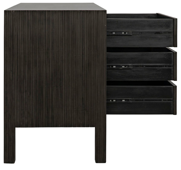 Noir Conrad 6 Drawer Dresser - Elegant Solid Mahogany Storage Solution for Stylish Bedrooms & More Pale GDRE221P