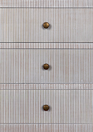 Noir Conrad 6 Drawer Dresser - Elegant Solid Mahogany Storage Solution for Stylish Bedrooms & More White Wash GDRE221WH