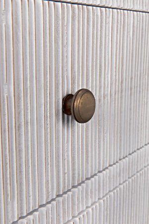 Noir Conrad 6 Drawer Dresser - Elegant Solid Mahogany Storage Solution for Stylish Bedrooms & More White Wash GDRE221WH