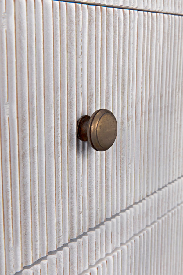 Noir Conrad 6 Drawer Dresser - Elegant Solid Mahogany Storage Solution for Stylish Bedrooms & More White Wash GDRE221WH