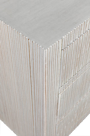 Noir Conrad 6 Drawer Dresser - Elegant Solid Mahogany Storage Solution for Stylish Bedrooms & More White Wash GDRE221WH