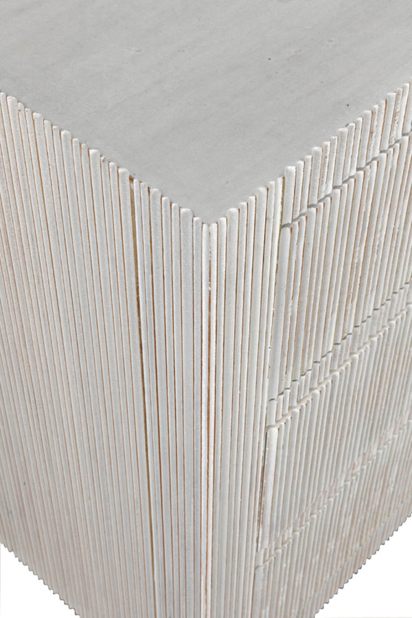 Noir Conrad 6 Drawer Dresser - Elegant Solid Mahogany Storage Solution for Stylish Bedrooms & More White Wash GDRE221WH