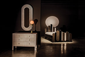 Noir Conrad 6 Drawer Dresser - Elegant Solid Mahogany Storage Solution for Stylish Bedrooms & More White Wash GDRE221WH