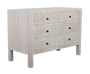 Noir Conrad 6 Drawer Dresser - Elegant Solid Mahogany Storage Solution for Stylish Bedrooms & More White Wash GDRE221WH