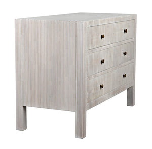 Noir Conrad 6 Drawer Dresser - Elegant Solid Mahogany Storage Solution for Stylish Bedrooms & More White Wash GDRE221WH
