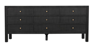 Noir Conrad 9 Drawer Dresser - Handcrafted Mahogany with Timeless Style, Ample Storage for Your Bedroom Pale GDRE222P
