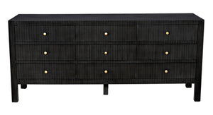 Noir Conrad 9 Drawer Dresser - Handcrafted Mahogany with Timeless Style, Ample Storage for Your Bedroom Pale GDRE222P