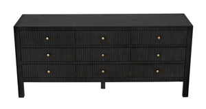 Noir Conrad 9 Drawer Dresser - Handcrafted Mahogany with Timeless Style, Ample Storage for Your Bedroom Pale GDRE222P