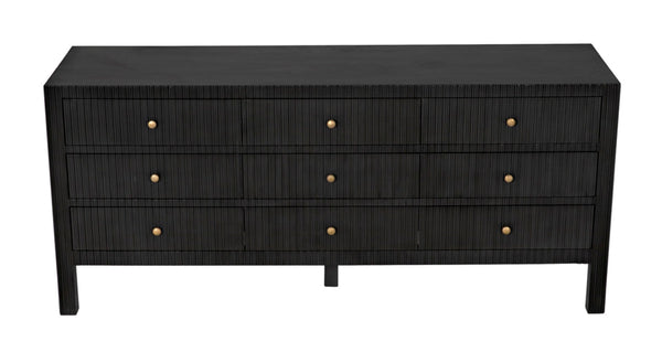 Noir Conrad 9 Drawer Dresser - Handcrafted Mahogany with Timeless Style, Ample Storage for Your Bedroom Pale GDRE222P