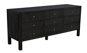 Noir Conrad 9 Drawer Dresser - Handcrafted Mahogany with Timeless Style, Ample Storage for Your Bedroom Pale GDRE222P