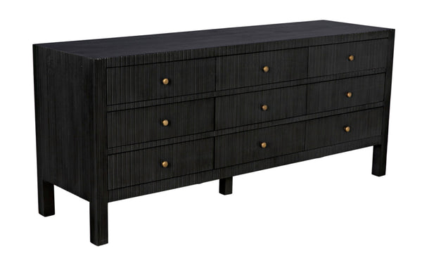 Noir Conrad 9 Drawer Dresser - Handcrafted Mahogany with Timeless Style, Ample Storage for Your Bedroom Pale GDRE222P