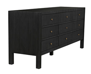 Noir Conrad 9 Drawer Dresser - Handcrafted Mahogany with Timeless Style, Ample Storage for Your Bedroom Pale GDRE222P