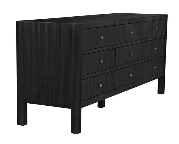 Noir Conrad 9 Drawer Dresser - Handcrafted Mahogany with Timeless Style, Ample Storage for Your Bedroom Pale GDRE222P