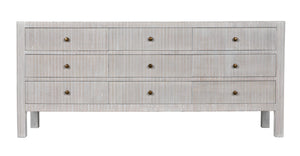 Noir Conrad 9 Drawer Dresser - Handcrafted Mahogany with Timeless Style, Ample Storage for Your Bedroom White Wash GDRE222WH