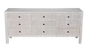 Noir Conrad 9 Drawer Dresser - Handcrafted Mahogany with Timeless Style, Ample Storage for Your Bedroom White Wash GDRE222WH