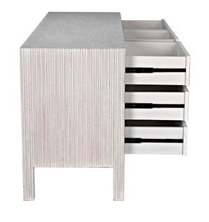 Noir Conrad 9 Drawer Dresser - Handcrafted Mahogany with Timeless Style, Ample Storage for Your Bedroom White Wash GDRE222WH