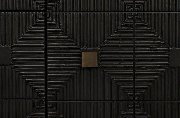 Noir Leon Dresser, Elegant Pale Mahogany Storage Unit with Geometric Carvings for Timeless Charm GDRE226P