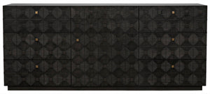 Noir Leon Dresser, Elegant Pale Mahogany Storage Unit with Geometric Carvings for Timeless Charm GDRE226P