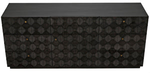 Noir Leon Dresser, Elegant Pale Mahogany Storage Unit with Geometric Carvings for Timeless Charm GDRE226P