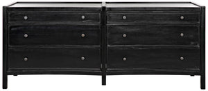 Noir Hampton 6 Drawer Dresser - Timeless Hand-Carved Mahogany Elegance for Stylish Bedroom Storage Hand Rubbed Black GDRE241HB-2