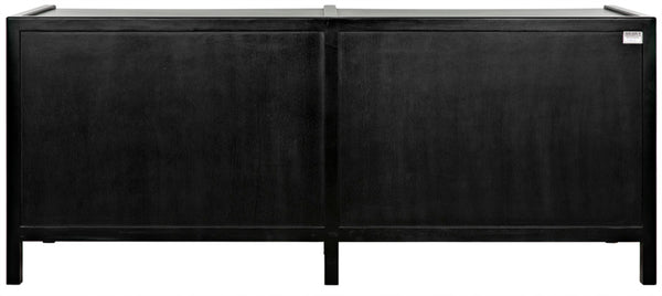 Noir Hampton 6 Drawer Dresser - Timeless Hand-Carved Mahogany Elegance for Stylish Bedroom Storage Hand Rubbed Black GDRE241HB-2