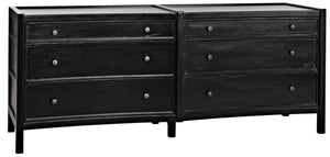 Noir Hampton 6 Drawer Dresser - Timeless Hand-Carved Mahogany Elegance for Stylish Bedroom Storage Hand Rubbed Black GDRE241HB-2