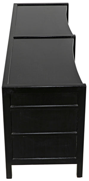 Noir Hampton 6 Drawer Dresser - Timeless Hand-Carved Mahogany Elegance for Stylish Bedroom Storage Hand Rubbed Black GDRE241HB-2
