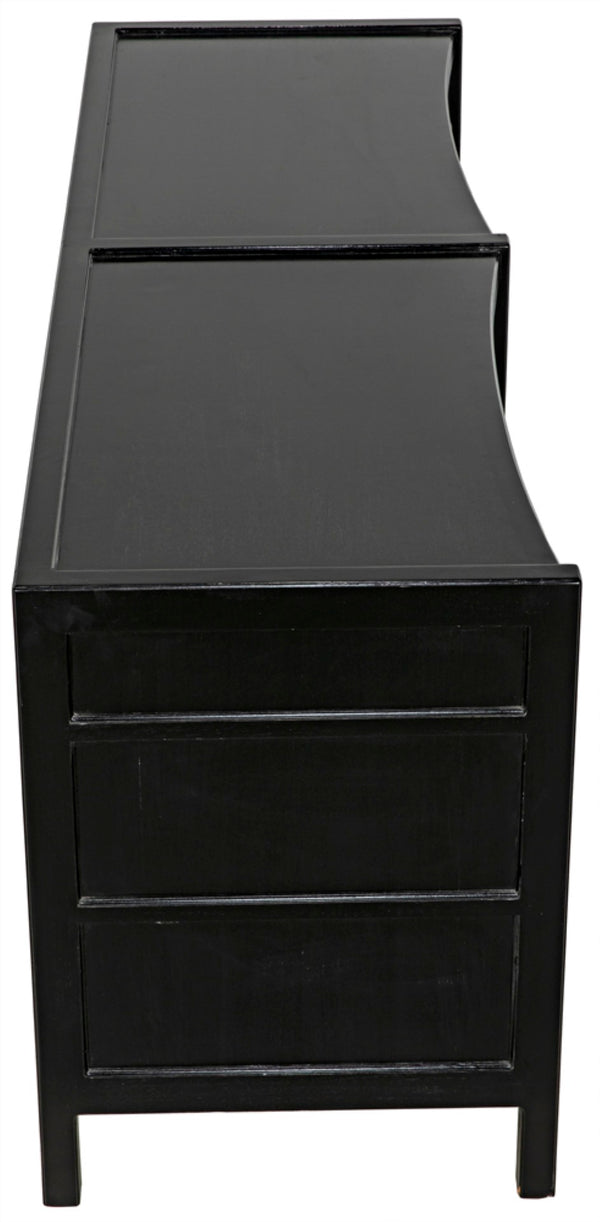 Noir Hampton 6 Drawer Dresser - Timeless Hand-Carved Mahogany Elegance for Stylish Bedroom Storage Hand Rubbed Black GDRE241HB-2