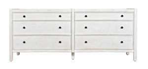 Noir Hampton 6 Drawer Dresser - Timeless Hand-Carved Mahogany Elegance for Stylish Bedroom Storage White Wash GDRE241WH-2