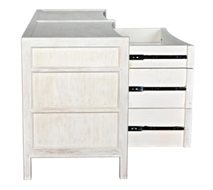 Noir Hampton 6 Drawer Dresser - Timeless Hand-Carved Mahogany Elegance for Stylish Bedroom Storage White Wash GDRE241WH-2