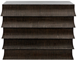 Noir Ava Dresser - Handcrafted Mahogany with Vintage Flapper Carvings & Elegant Storage Solution GDRE243HB