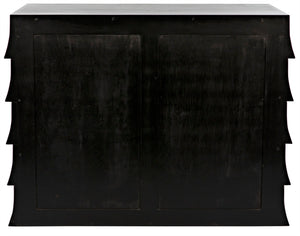 Noir Ava Dresser - Handcrafted Mahogany with Vintage Flapper Carvings & Elegant Storage Solution GDRE243HB