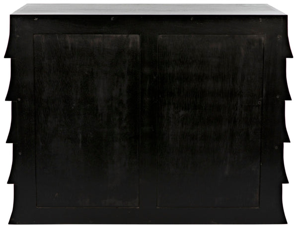 Noir Ava Dresser - Handcrafted Mahogany with Vintage Flapper Carvings & Elegant Storage Solution GDRE243HB