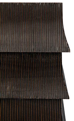 Noir Ava Dresser - Handcrafted Mahogany with Vintage Flapper Carvings & Elegant Storage Solution GDRE243HB