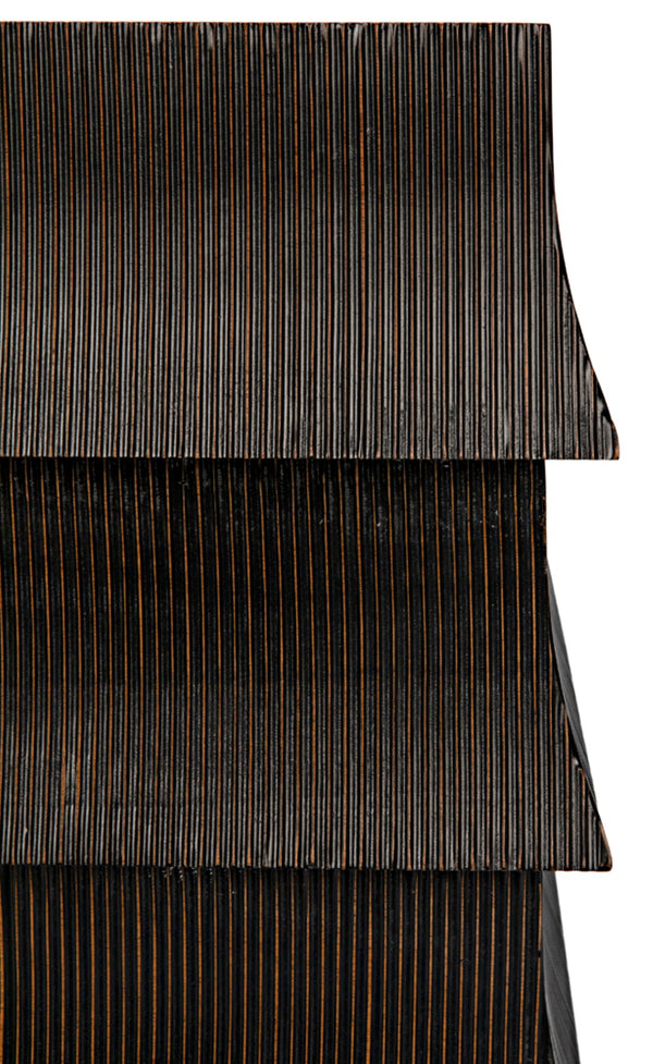 Noir Ava Dresser - Handcrafted Mahogany with Vintage Flapper Carvings & Elegant Storage Solution GDRE243HB