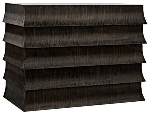 Noir Ava Dresser - Handcrafted Mahogany with Vintage Flapper Carvings & Elegant Storage Solution GDRE243HB
