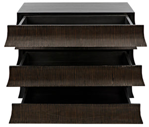 Noir Ava Dresser - Handcrafted Mahogany with Vintage Flapper Carvings & Elegant Storage Solution GDRE243HB