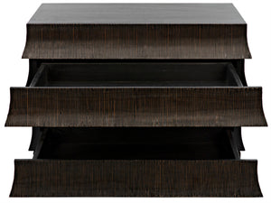 Noir Ava Dresser - Handcrafted Mahogany with Vintage Flapper Carvings & Elegant Storage Solution GDRE243HB