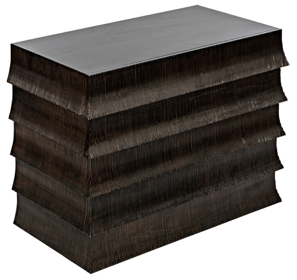 Noir Ava Dresser - Handcrafted Mahogany with Vintage Flapper Carvings & Elegant Storage Solution GDRE243HB
