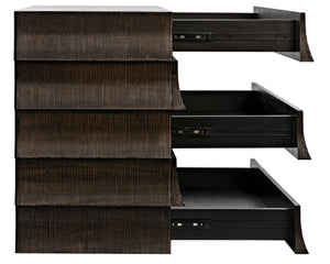 Noir Ava Dresser - Handcrafted Mahogany with Vintage Flapper Carvings & Elegant Storage Solution GDRE243HB