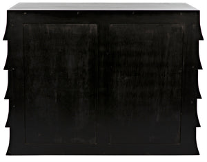 Ava Mahogany Veneer Dresser with Ribbed Drawer Fronts for Modern Bedroom Storage
