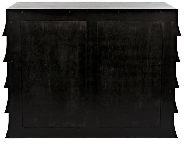Ava Mahogany Veneer Dresser with Ribbed Drawer Fronts for Modern Bedroom Storage